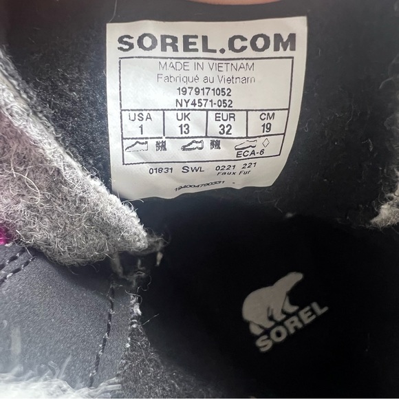 Sorel Waterproof Insulated Explorer Quarry Bright Lavender Youth Girls Boot 1Y - Picture 8 of 8